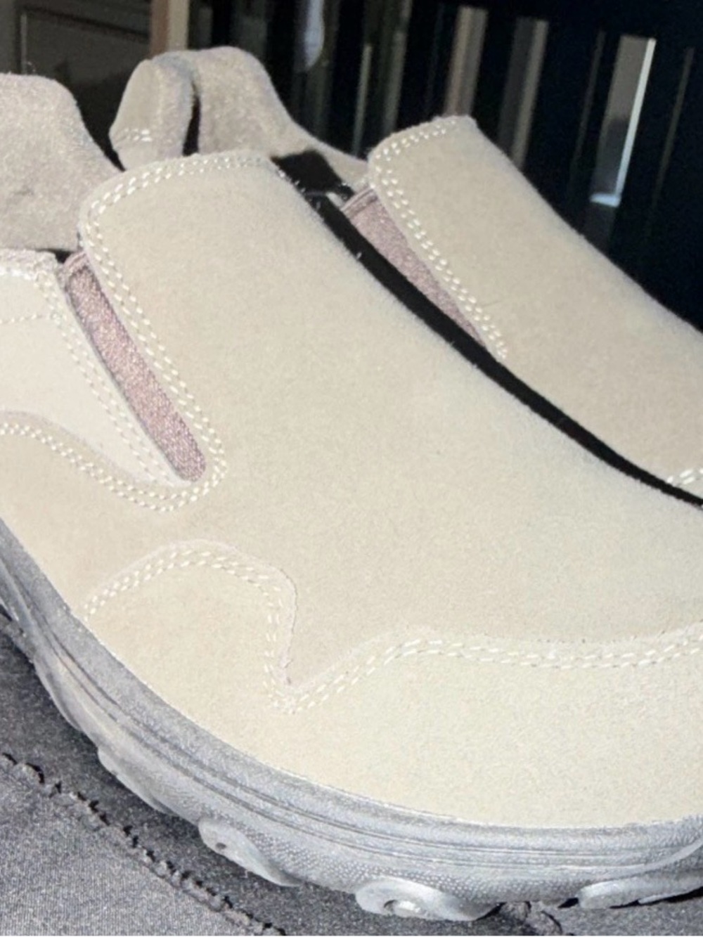Merrell Men's Slip-On Suede Loafers in Light Beige
